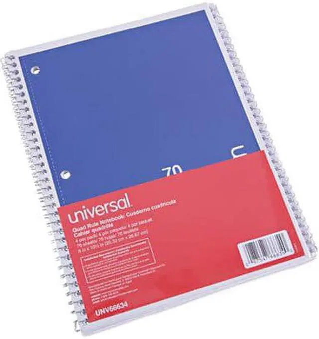 Alt view image 4 of 10 - Universal Wirebound Notebook Quadrille Rule 8" x 10.5" 1 Subject Assorted 4/Pack 66634