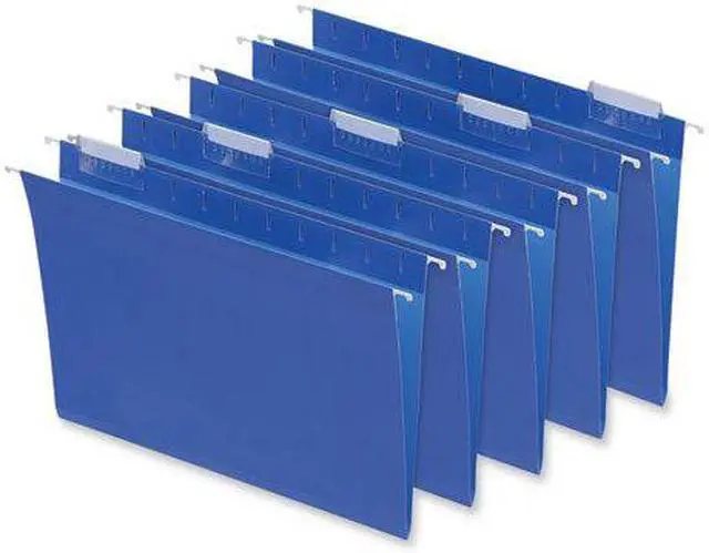 Alt view image 2 of 7 - UNIVERSAL Hanging File Folders 1/5 Tab 11 Point Stock Letter Blue 25/Box 14116