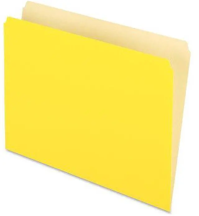 Alt view image 2 of 10 - Pendaflex Colored File Folders Straight Top Tab Letter Yellow/Light Yellow 100/Box 152YEL