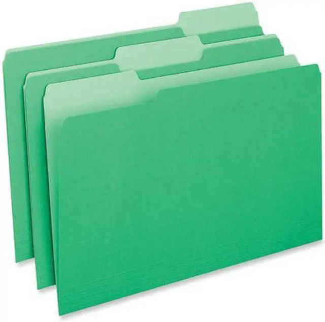 Alt view image 3 of 6 - UNIVERSAL Recycled Interior File Folders 1/3 Cut Top Tab Legal Green 100/Box