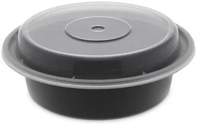 Alt view image 4 of 4 - Pactiv VERSAtainers 1-Comp Black/Clear 16oz 6"dia 150/Carton NC718B