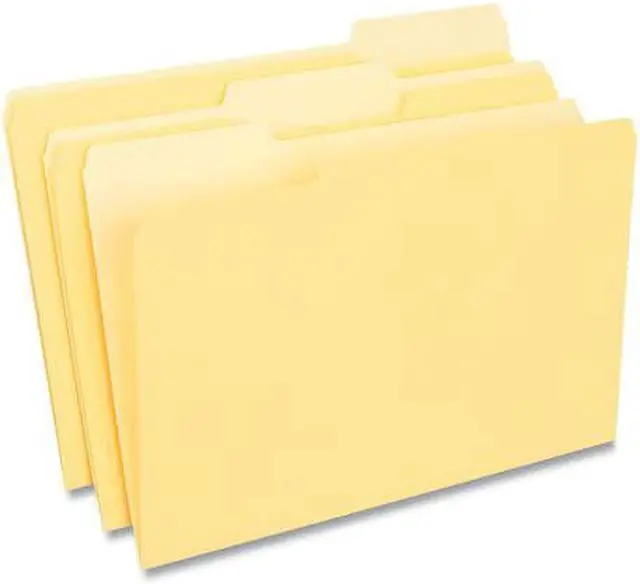 Alt view image 3 of 9 - UNIVERSAL File Folders 1/3 Cut One-Ply Top Tab Legal Yellow/Light Yellow 100/Box