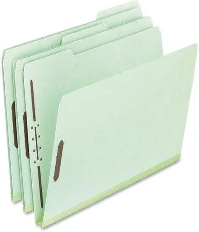 Alt view image 6 of 20 - Tops Pendaflex 17178 Pressboard Folders with two 1 in.Cap Fasteners  Letter  Green  25/box