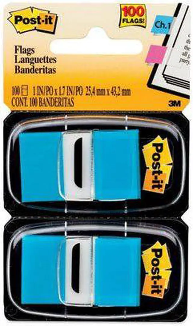 Alt view image 15 of 20 - 3M 680BB2 Standard Tape Flags in Dispenser Bright Blue 100 Flags per Dispenser
