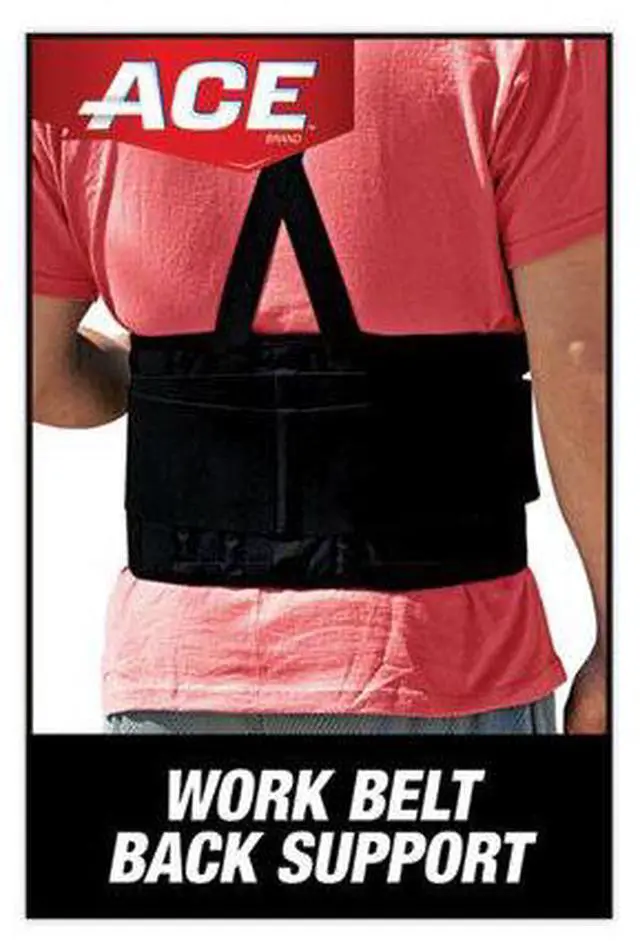 Alt view image 4 of 9 - ACE Work Belt with Removable Suspenders Fits Waists Up To 48" Black 208605