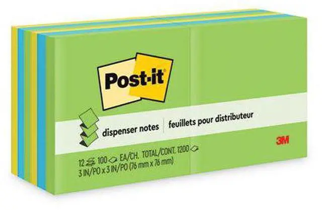 Alt view image 16 of 20 - 3M R33012AU Pop-Up Note Refills  3 x 3  Five Ultra Colors  12 100-Sheet Pads Pack