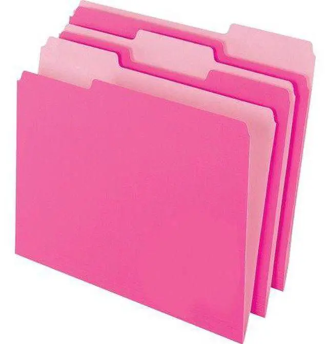 Alt view image 4 of 15 - Pendaflex Colored File Folders 1/3 Cut Top Tab Letter Pink/Light Pink 100/Box 15213PIN