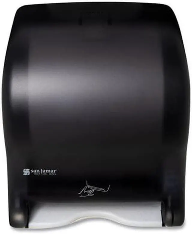Alt view image 6 of 7 - San Jamar - SAN T8400TBK - Smart Essence Electronic Roll Towel Dispenser, 14.4hx11.8wx9.1d, Black, Plastic