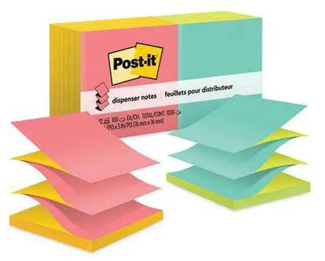 Alt view image 13 of 20 - Post-it Original Pop-up Refill Alternating Cape Town Colors 3 x 3 100-Sheet 12/Pack R330NALT
