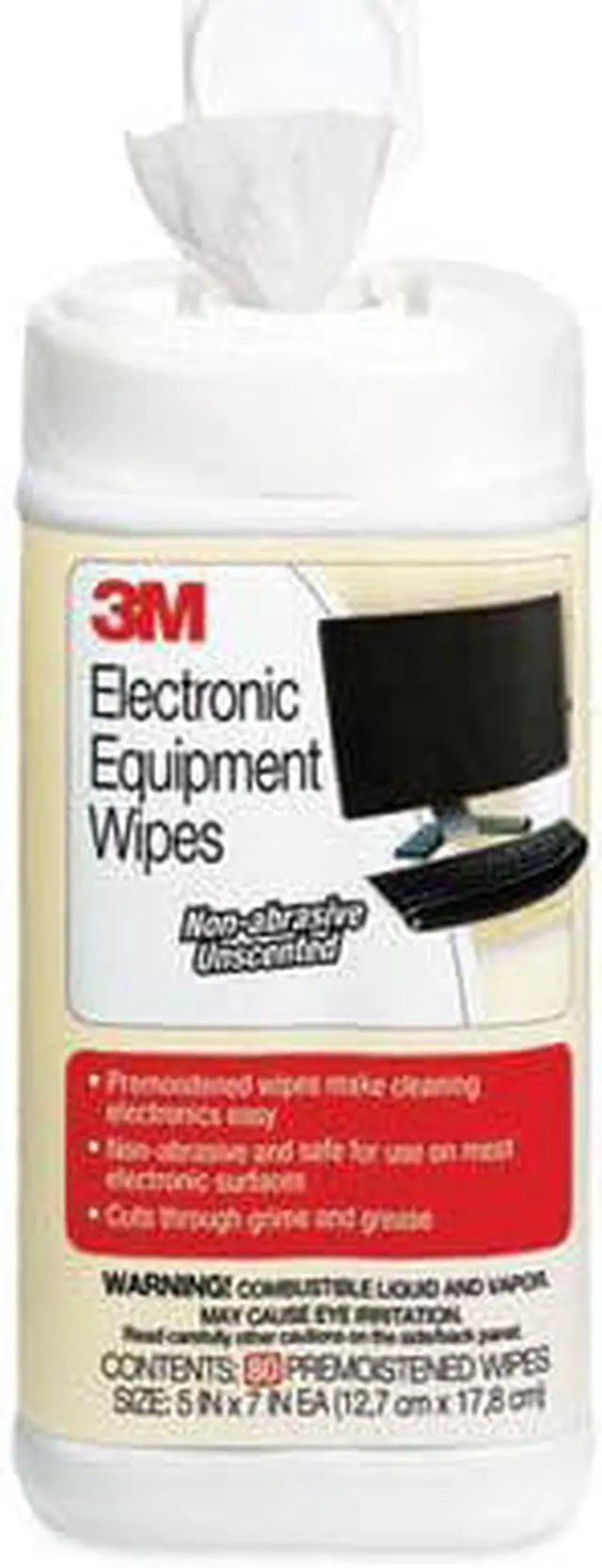 Alt view image 5 of 13 - 3M Electronic Equipment Cleaning Wipes 5 1/2 x 6 3/4 White 80/Canister CL610