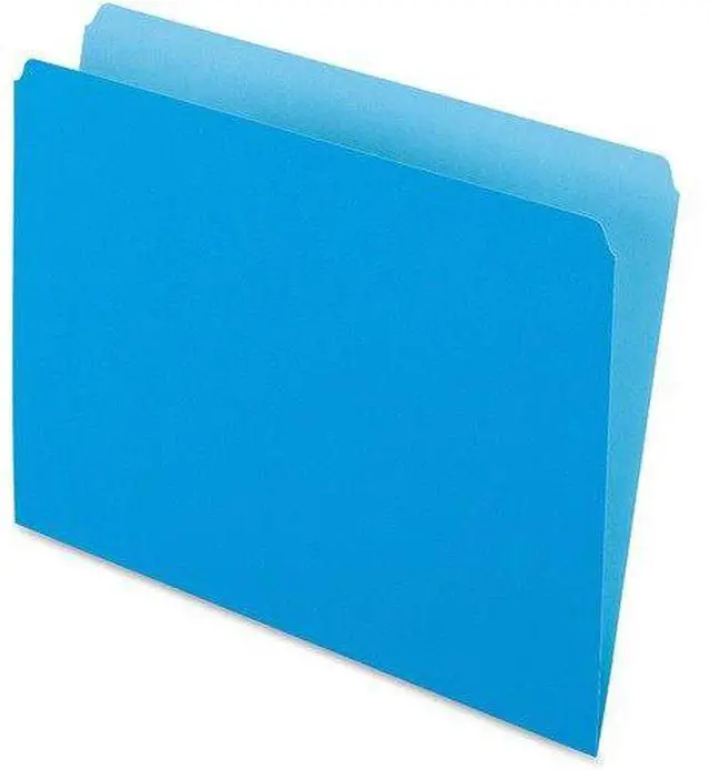 Alt view image 3 of 10 - Pendaflex Colored File Folders Straight Cut Top Tab Letter Blue/Light Blue 100/Box 152BLU