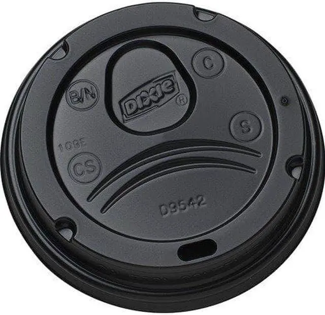 Alt view image 3 of 6 - Lid for 12 to 20 oz. Hot Cup, Dome, Sip Through, Black, Pk1000 DIXIE D9542B