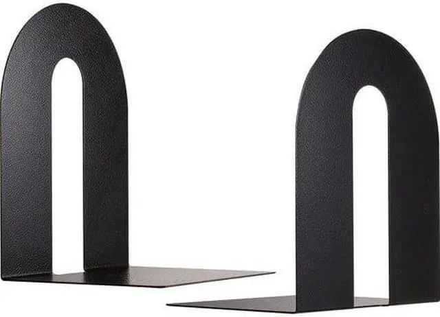 Alt view image 9 of 17 - Officemate Heavy Duty Bookends, Nonskid, 8" X 8" X 10", Steel, Black 93142