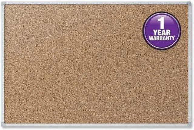 Alt view image 10 of 11 - Mead Cork Bulletin Board 48 x 36 Silver Aluminum Frame 85362