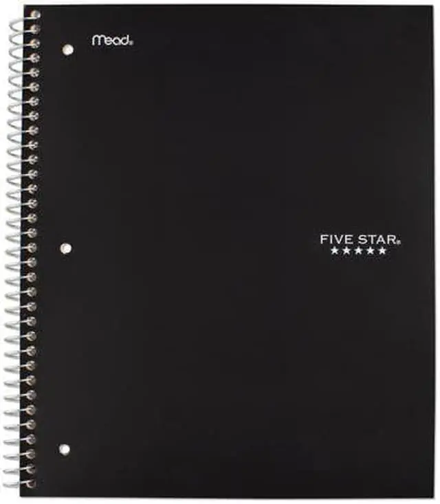 Alt view image 5 of 7 - Five Star 72057 Wirebound Notebook, College Rule, 11 X 8 1/2, 100 Sheets, Black