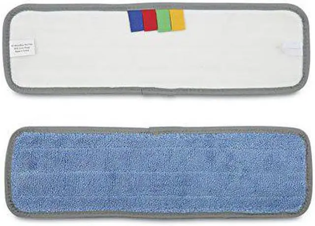 Alt view image 7 of 15 - Boardwalk Microfiber Mop Head Blue 18 x 5 100% Split Microfiber Velcro Backing Dozen MFM185BCFDZ