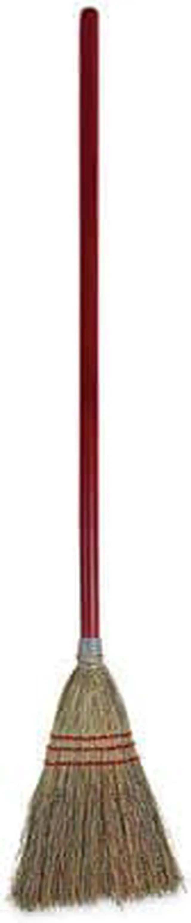 Alt view image 4 of 13 - Boardwalk Lobby/Toy Broom Corn Fiber Bristles 39" Wood Handle Red/Yellow 12/Carton 951TCT