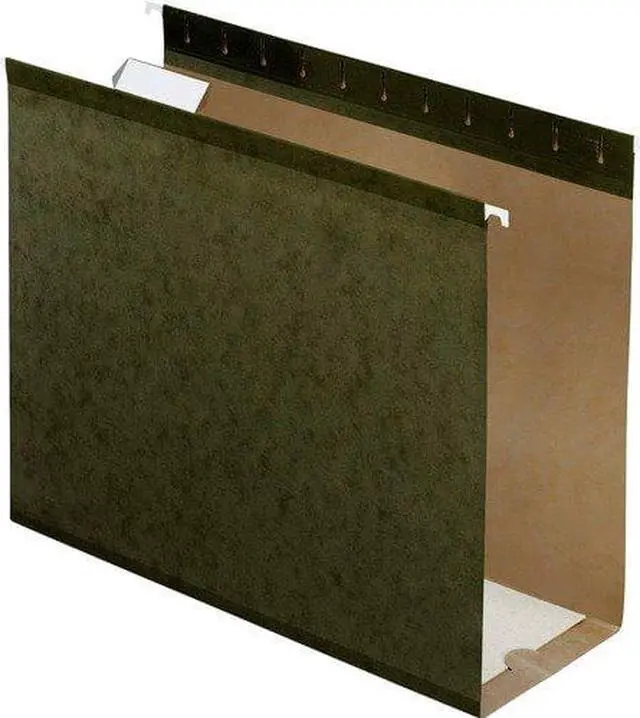 Alt view image 3 of 15 - Pendaflex Reinforced 4" Extra Capacity Hanging Folders Letter Standard Green 25/Box 4152X4