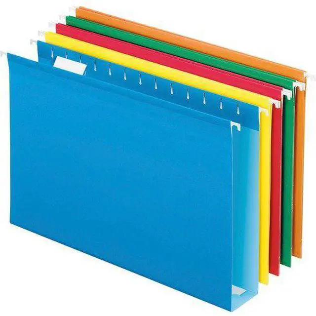 Alt view image 3 of 15 - Pendaflex Reinforced 2" Extra Capacity Hanging Folders 1/5 Tab Legal Assorted 25/Box 4153X2ASST