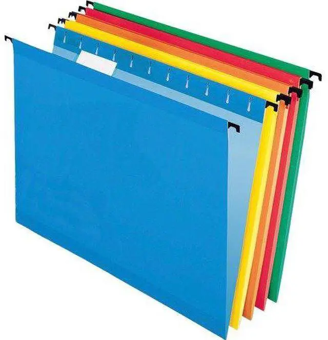 Alt view image 8 of 20 - Pendaflex Poly Laminate Hanging Folders Letter 1/5 Tab Assorted 20/Box