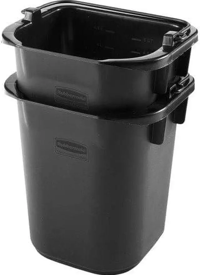 Alt view image 3 of 7 - Executive Heavy Duty Pail Black Plastic 5 Quarts 9.3 w x 7.5 d x 8.5 h