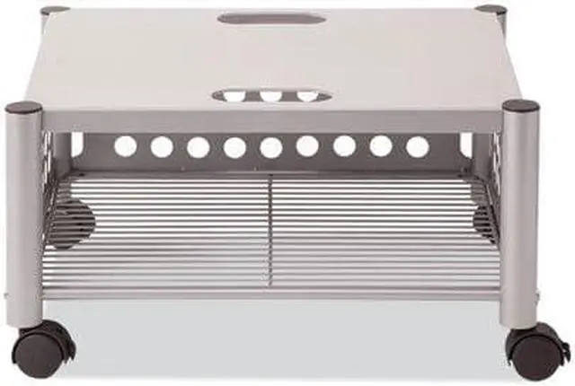 Alt view image 7 of 11 - Underdesk Machine Stand, One-Shelf, 21 1/2w X 17 7/8d X 11 1/2h, Matte Gray