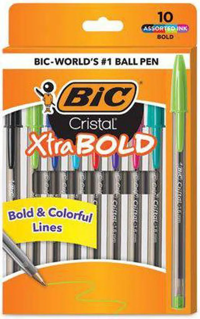Alt view image 11 of 17 - BIC Pen,Cristal,Xtra Bold,24 MSBAPP241AST