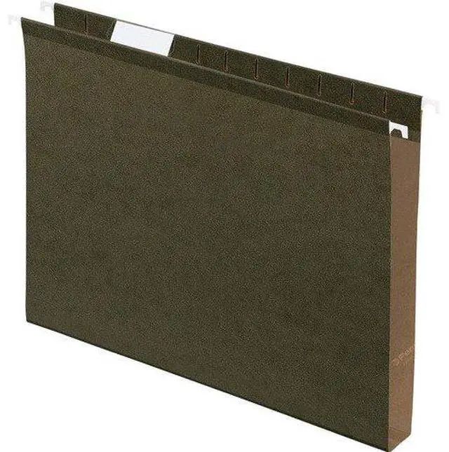 Alt view image 3 of 15 - Pendaflex Reinforced 1" Extra Capacity Hanging Folders Letter Standard Green 25/Box 4152X1