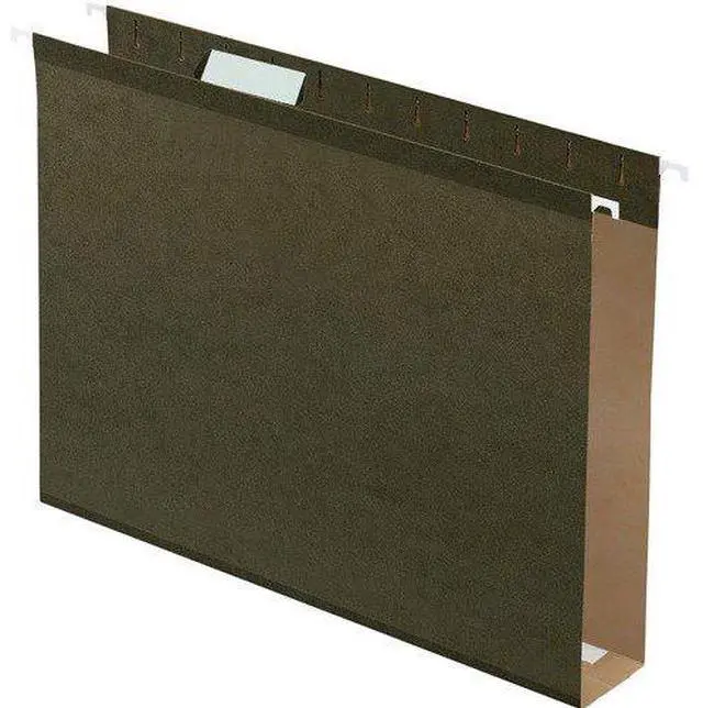 Alt view image 3 of 15 - Pendaflex Reinforced 2" Extra Capacity Hanging Folders 1/5 Tab Letter Green 25/Box 4152X2