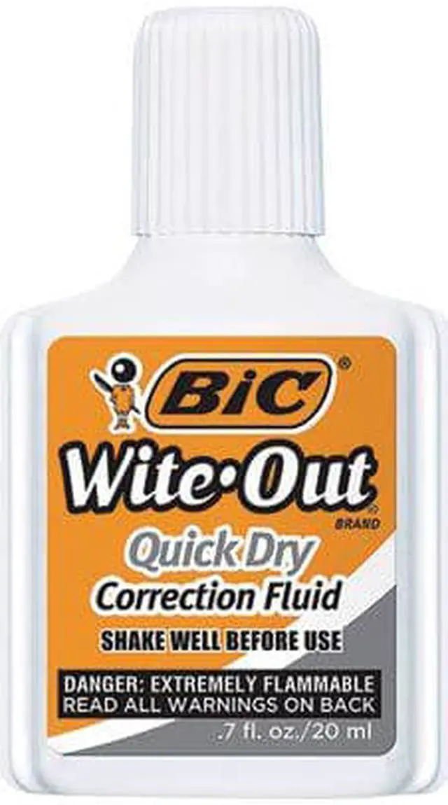 Alt view image 4 of 11 - Bic Wite-Out Quick Dry Correction Fluid 20 ml Bottle White 1/Dozen WOFQD12WE