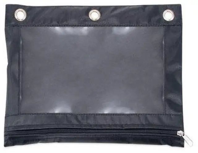 Alt view image 4 of 8 - Advantus Binder Pencil Pouch 10 x 7 3/8 Black/Clear 3/Pack 63067