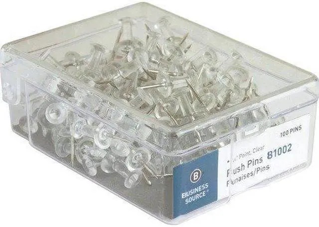 Alt view image 5 of 5 - Pushpins 3/8" Point 1/2" Heads 100/BX Clear