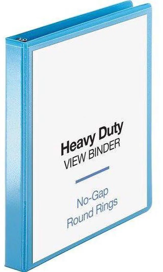 Alt view image 2 of 9 - Business Source View Binder Round Ring 1" Cap Letter-size Light Blue 19602