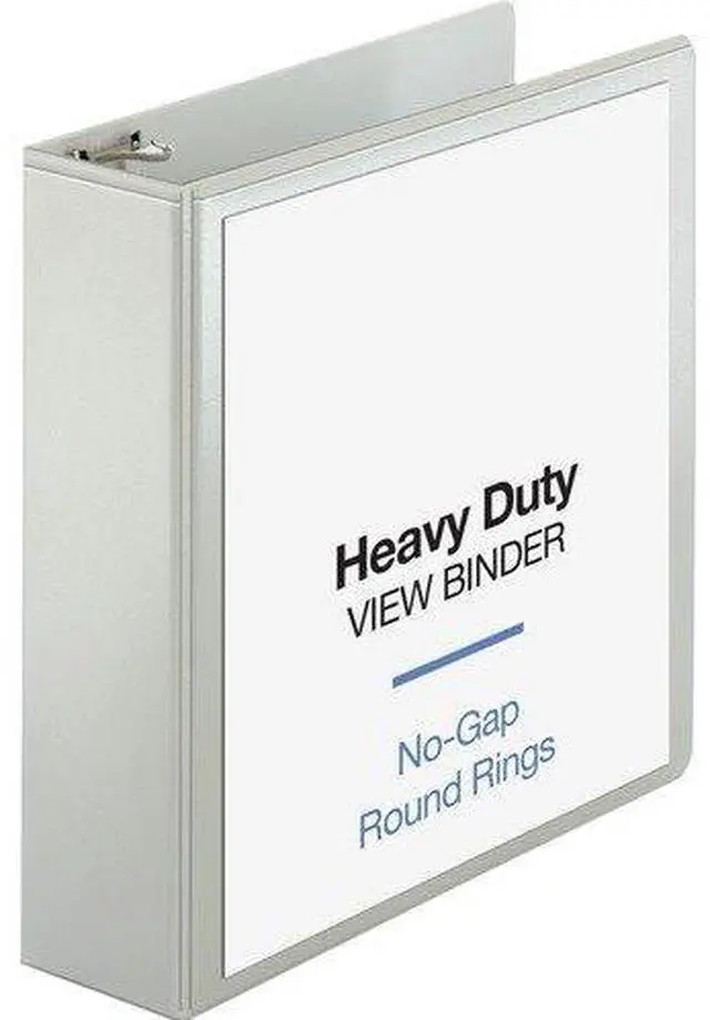 Alt view image 2 of 10 - Business Source View Binder Round Ring 3" Cap Letter-size White 19751