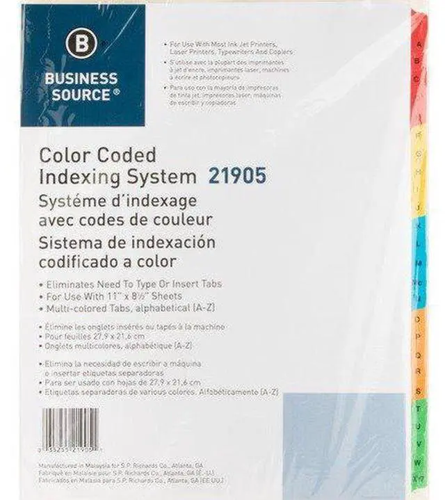 Alt view image 4 of 4 - Index Dividers,w/Table Of Contents,Punched,A-Z,Multi
