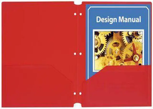 Alt view image 11 of 20 - C-Line Two-Pocket Heavyweight Poly Portfolio Folder w/3-Hole Punch Letter Red 25
