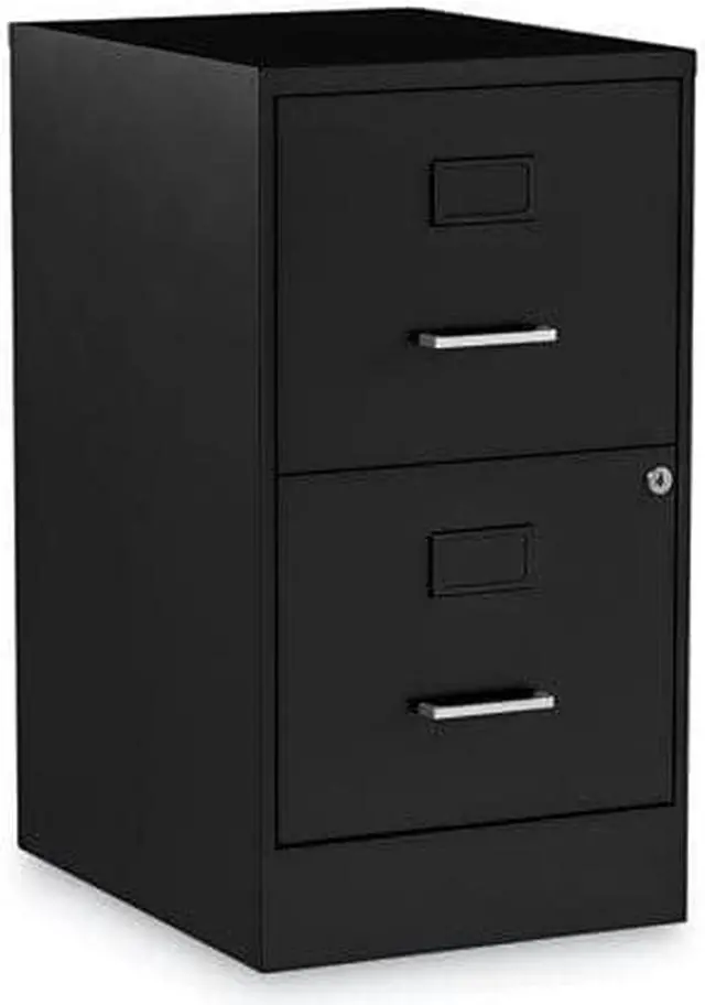Main image of Alera Soho Vert 2-Drawer File Cabinet, Blk, 14" x 18" x 24.1", EA (ALESVF1824BL)