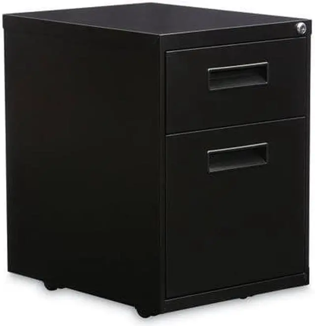 Alt view image 6 of 8 - Alera - PABFBL - Two-Drawer Metal Pedestal File, 14 7/8w x 19 1/8d x 21 3/4h, Black