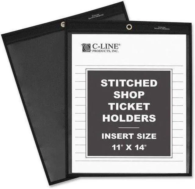 Alt view image 5 of 14 - C-Line Shop Ticket Holders Stitched One Side Clear 75" 11 x 14 25/BX 45114