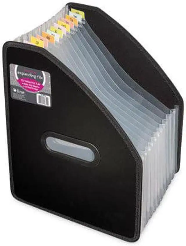 Alt view image 9 of 20 - C-Line Vertical Expanding File 13-Pocket 10" Expansion Letter Poly Black 58810