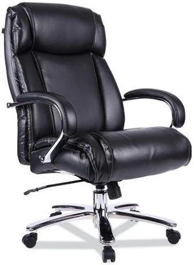 Alt view image 7 of 15 - Alera Maxxis Series Big and Tall Leather Chair Black/Chrome MS4419