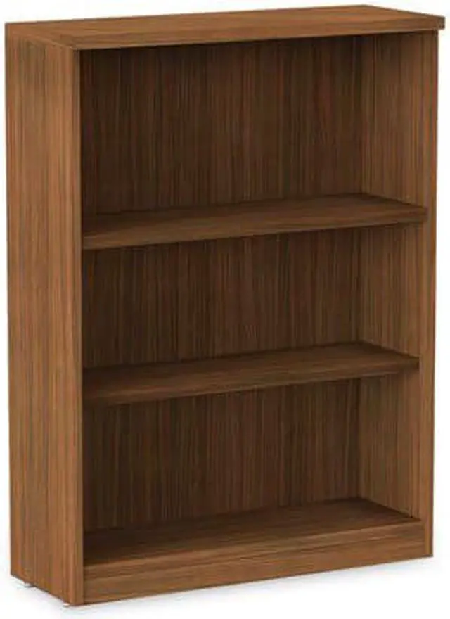 Alt view image 7 of 20 - Alera - VA634432WA - Alera Valencia Series Bookcase, Three-Shelf, 31 3/4w x 14d x 39 3/8h, Mod Walnut