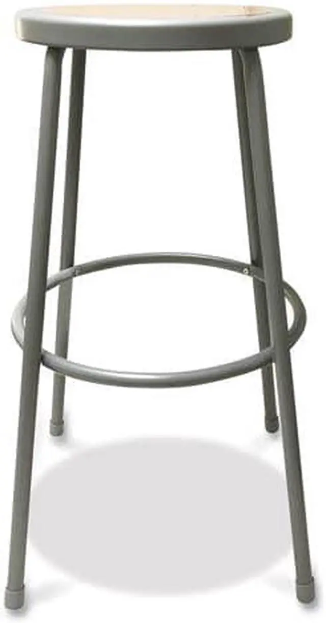 Alt view image 6 of 8 - Industrial Stool, 30", Brown/Gray Seat