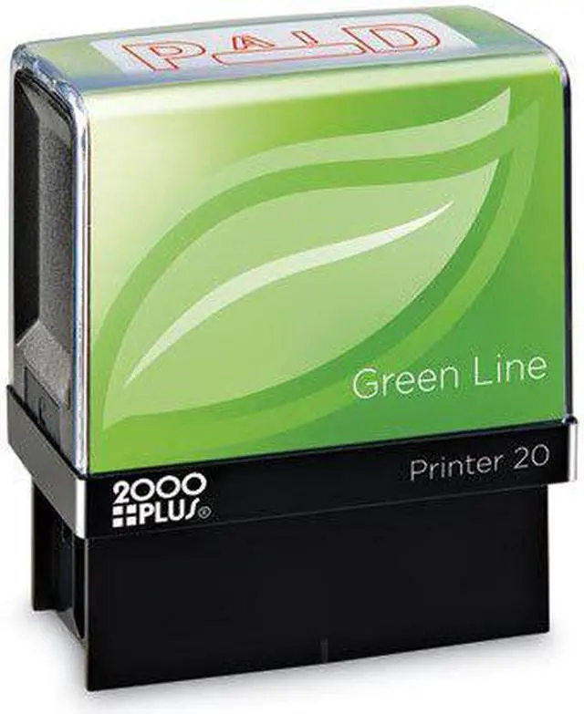 Alt view image 3 of 4 - 2000 PLUS Green Line 035350 1 1/2 x 9/16 Red 2000 Plus Green Line Paid Message Stamp