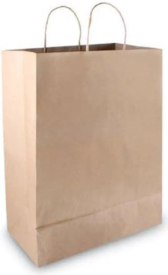 Alt view image 2 of 3 - Consolidated Stamp 091566 Premium Large Brown Paper Shopping Bag, 50-Box