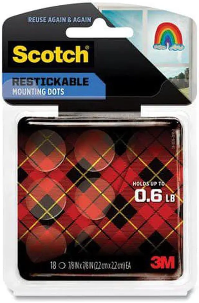 Alt view image 10 of 17 - Scotch Restickable Dots 7/8" 18/Pkg-Clear