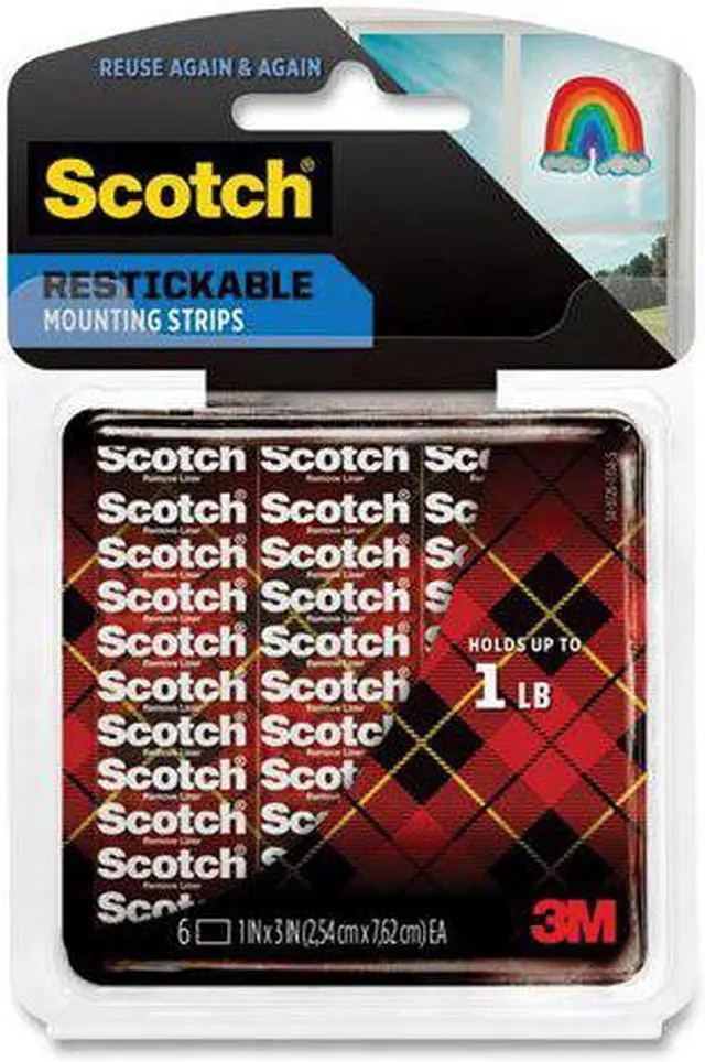 Alt view image 10 of 20 - Scotch Restickable Mounting Tabs 1" x 3" Clear 6/Pack R101