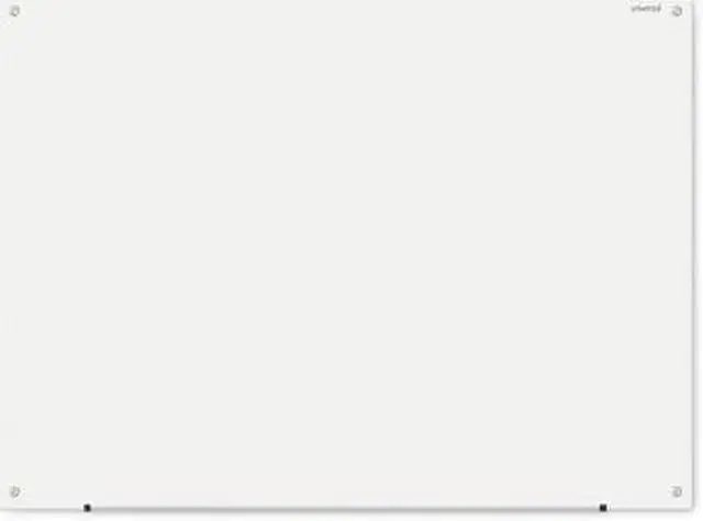 Alt view image 3 of 10 - Universal Frameless Glass Marker Board, 48" X 36", White UNV43233 Includes marker holder and mounting kit