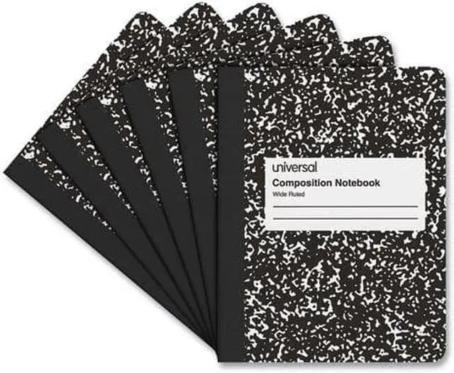 Alt view image 4 of 11 - Innovera 20936 Composition Book, Wide Rule, 9 3/4 X 7 1/2, White, 100 Sheets, 6/Pack