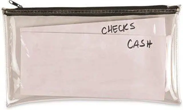 Alt view image 4 of 10 - Zippered Wallets/Cases, 11w x 6h, Clear/Black, 2/PK 69026